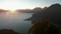 Tranquil Scenery From The Mountain Peaks Of Rostro Maya in Guatemala - aerial shot	