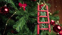Xmas ladder decoration on a Christmas tree 
