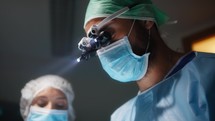 Medical team performs surgical operation