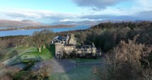 Drone footage of Boturich Castle on the banks of Loch Lomond in Scotland.