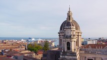 Aerial view of Catania City and monuments 