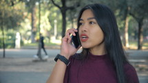 young woman arguing on a cellphone 