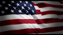 Close up of waving American flag