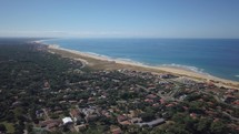 Aerial drone cinematic Hoosegor Capbreton France Bay of Biscay 