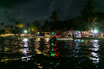 tropical resort at night 