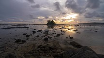 Beautiful Sunset Time Lapse of Lagundri Beach in Nias Island, North Sumatra, Indonesia