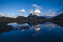 Mount Rundle view across a lake 