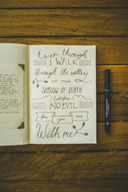 Handwritten prayer book.