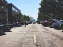 downtown car show in a small town