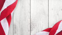 American flag on a wood background 