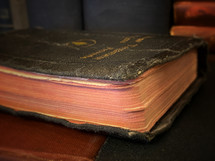 closeup of an old, worn Bible 