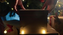 The magic of Christmas coming from a Gift box 