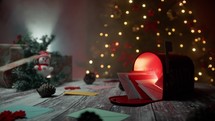 Christmas gifts and decoration on a wooden table 