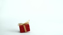 falling gift box on white