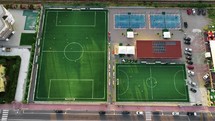 Sports fields in the recreation area
