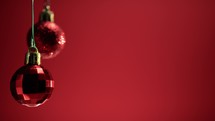 Red Christmas Ball On Copy Space Background