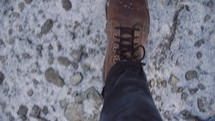 boots walking in snow 