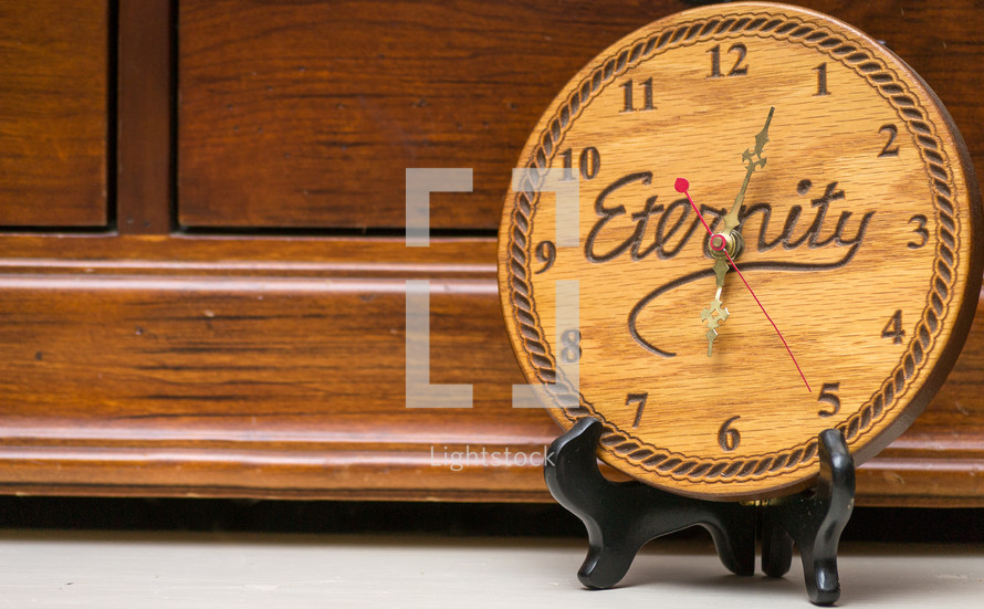 clock with the word eternity 
