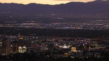 Mountains and Salt Lake City at night 