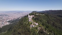 Aerial View of Monserrate Hill and Shrine, Bogotá Colombia