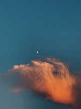 moon and pink clouds 