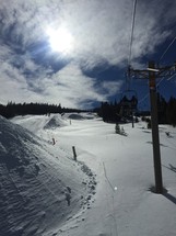snow on ski slopes 