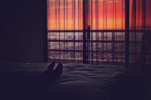 lying in bed watching the sun come up 