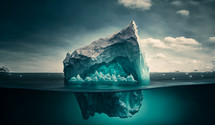 Abstract art. Colorful painting art of an iceberg. Background illustration.
