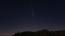 Time lapse of a spectacular comet setting in the evening sky