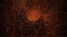 Animated Lava Tunnel Seamless Loop. 3D Abstract.	