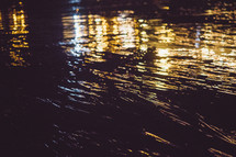 water surface at night 
