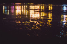 water surface at night 