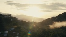 Timelapse of clouds moving over the tropical rainforest hills of and Coast Costa Rica