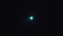 Wide of a radiant blue star in outer-space