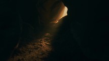 light glowing from within the empty tomb 