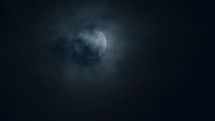 Full Moon Behind Black Clouds 