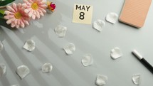 Mother's Day. Colorful flat lay backgrounds
