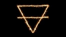 Earth Triangle Alchemical Symbol On Black