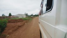 driving through an African village 