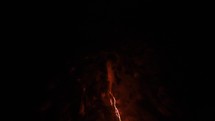 Cosmic Nebula Storm with Orange Lightning. Seamless Loop