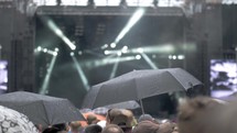 A slow motion of a rain at a concert show