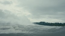 Pacific Ocean waves on a beautiful day in a tropical country