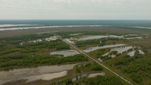 Mississippi River Floodplains Near Natchez, Mississippi Aerial View. High quality 4k footage