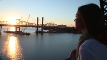 teen girl on a bridge 
