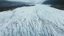 Huge Glacier With Deep Cracks