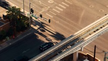 Traffic in Las Vegas during sunset