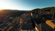 Ancient Italian village in Calabria at sunset 
