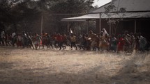 African school children villagers racing 