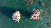Rocks In The Water Sea Of Calabria Overhead View