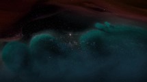 Birth of a star in the dark space. Animation, CGI
